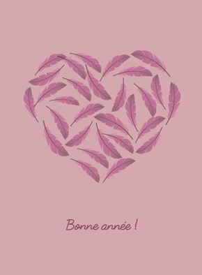 Cœur décoré de plumes pour 2026